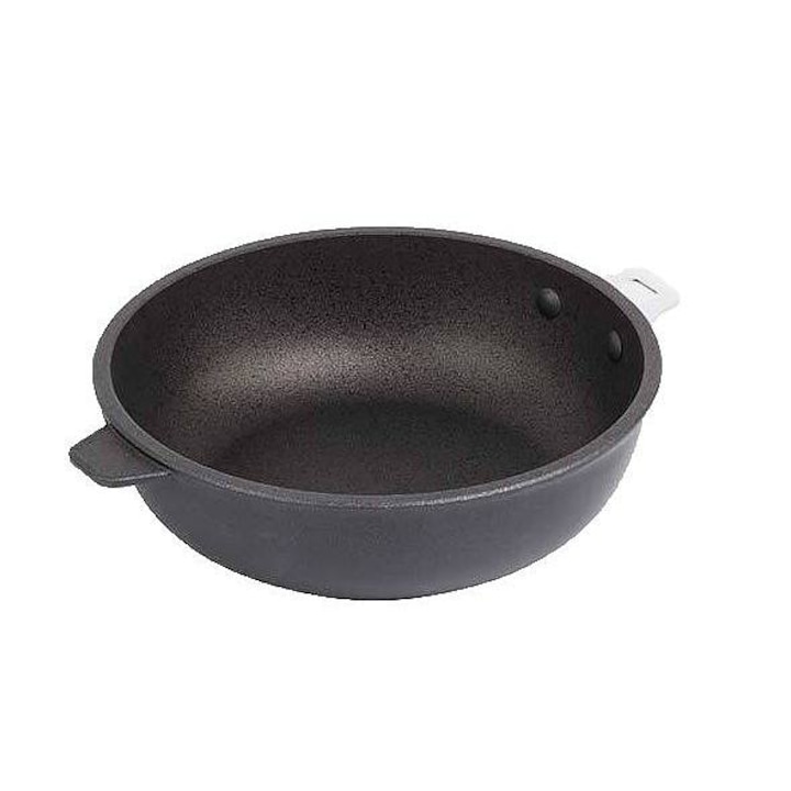 Тиган с незалепващо покритие и дръжки, De Buyer, Choc, 20 см, Алуминий, Черен