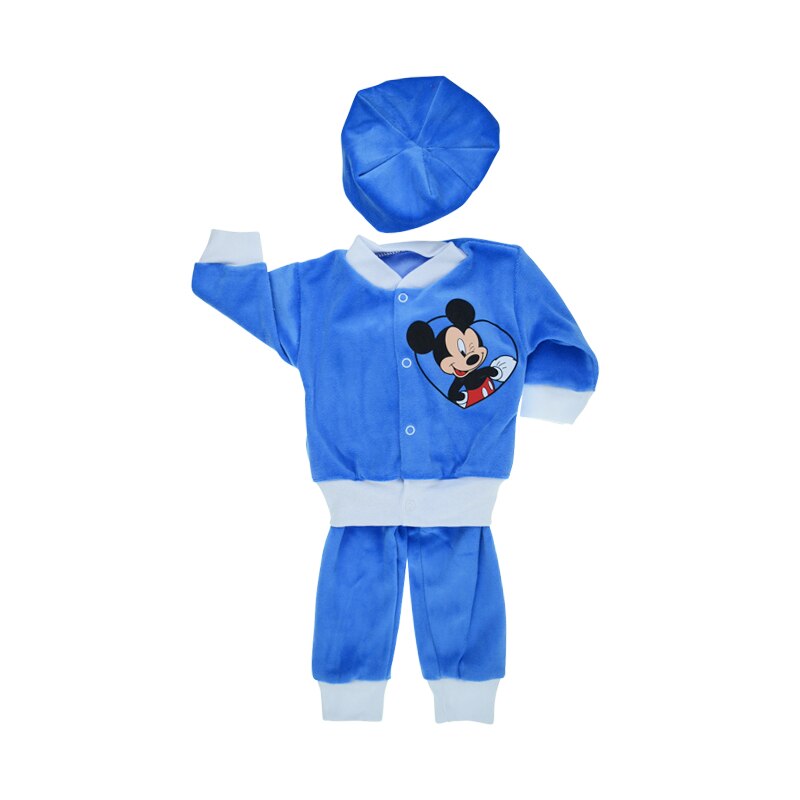 Compleu 3 piese pentru baieti Mini Junior CPBMJ-129, Albastru 68 CM