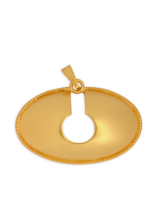 Pandantiv semiluna neteda ovala, cultura Quimbaya, 42.5 mm, placat cu aur de 24 K