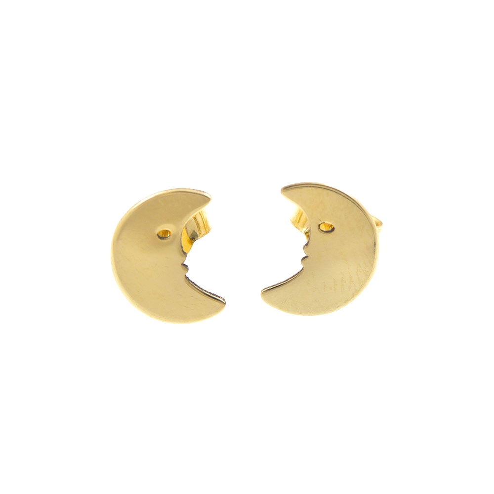 Cercei luna din aur galben de 14k