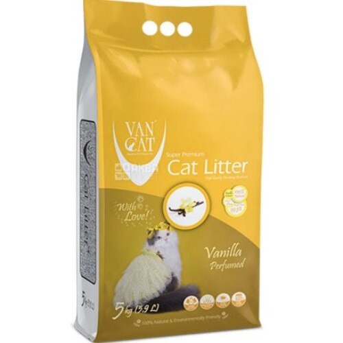 Nisip igienic pentru pisici Vancat Vanilie, bentonita, 5 Kg