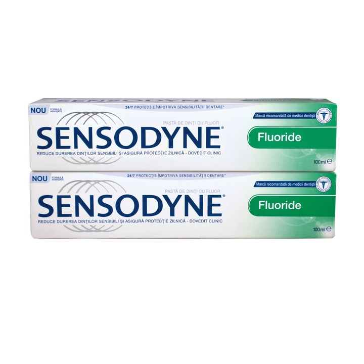 Pachet promo Sensodyne Fluoride, 2 x 100 ml