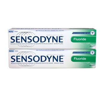 Pachet promo Sensodyne Fluoride, 2 x 100 ml Pachet promo Sensodyne Fluoride, 2 x 100 ml