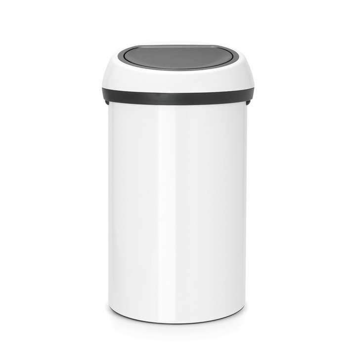 Brabantia szemeteskuka, Rozsdamentes acél/Műanyag, 60 L, Fehér