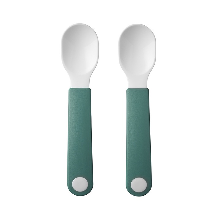 2 gyerekkanál készlet, Mepal, Mio Deep, műanyag, 6 hónapos+, zöld/fehér