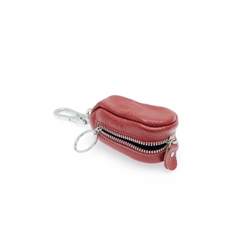 Port chei, din piele naturala, 11x5 cm, Visiniu - PR509 Port chei, din piele naturala, 11x5 cm, Visiniu - PR509