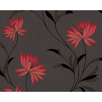 Tapet hartie, Deco 957202, model floral, stil modern, 10 x 0.53 m, negru si rosu Tapet hartie, Deco 957202, model floral, stil modern, 10 x 0.53 m, negru si rosu