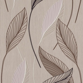 Tapet fibra textila, Deco 455038, model frunze, stil modern, 10 x 0.53 m, gri, maro si negru Tapet fibra textila, Deco 455038, model frunze, stil modern, 10 x 0.53 m, gri, maro si negru