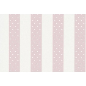 Tapet vlies, Deco 1362110, camera copii, stil modern, 10 x 0.53 m, roz si alb Tapet vlies, Deco 1362110, camera copii, stil modern, 10 x 0.53 m, roz si alb
