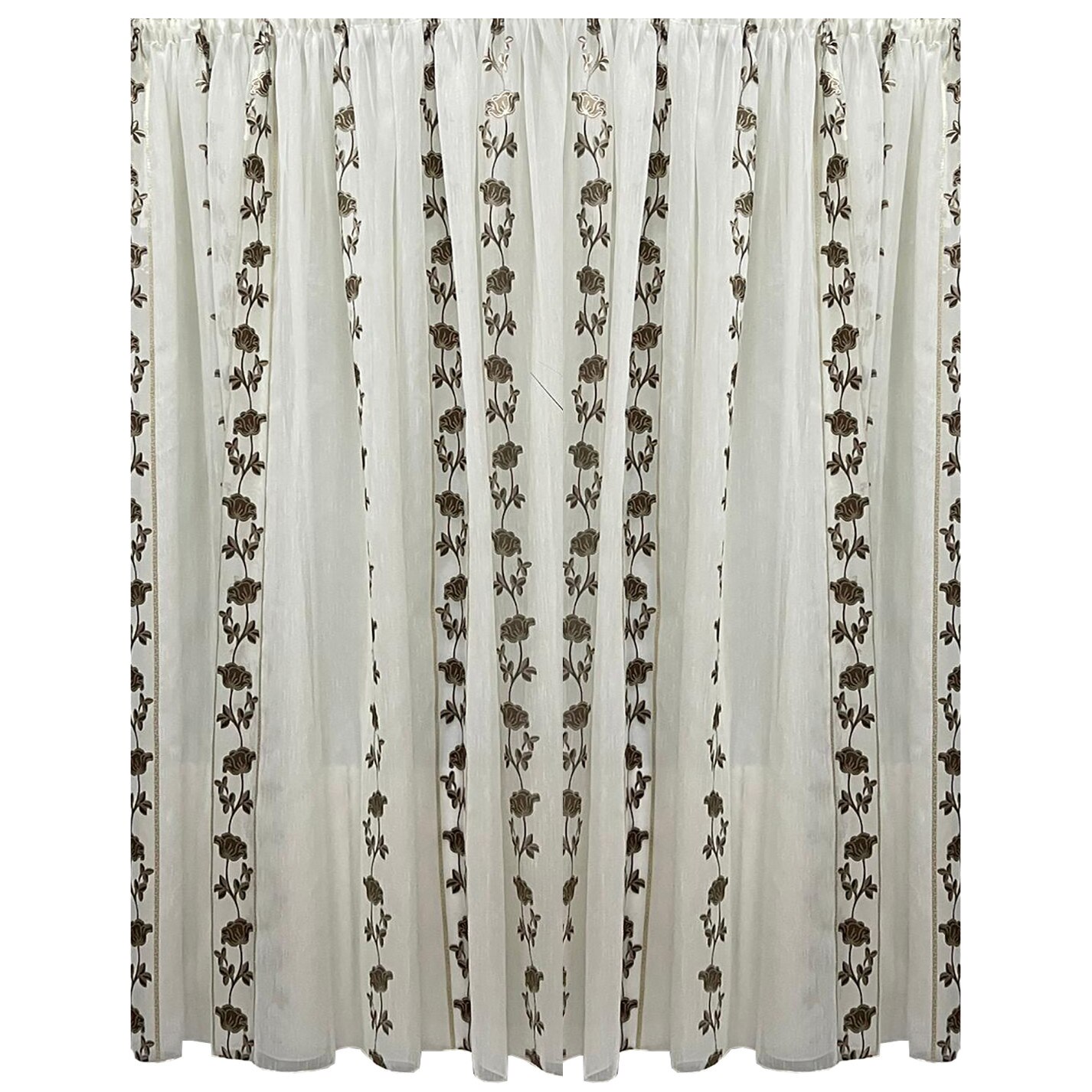 Perdea ivoire brodata wenge, din colectia 