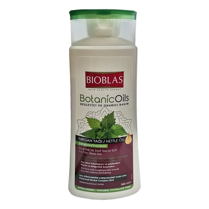 Sampon Bioblas, Botanic Oils, Ulei de urzica, Impotriva caderii parului, 360ml