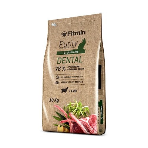 Hrana uscata Purity Dental pentru pisici, Fitmin, Miel/Pui, 10 kg