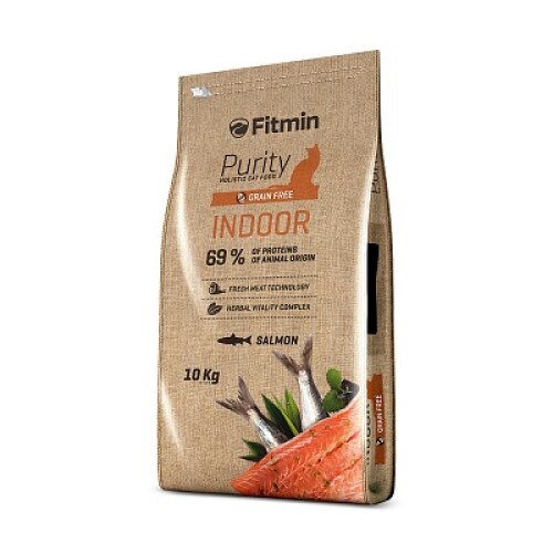 Hrana uscata Purity Indoor pentru pisici, Fitmin, Peste, 10 kg