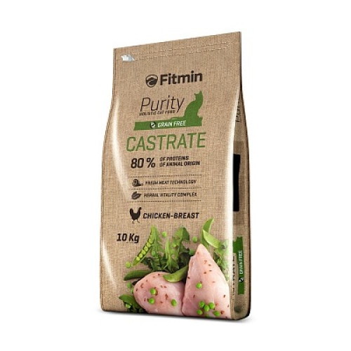 Hrana uscata Purity Castrate pentru pisici, Fitmin, Pui, 10 kg