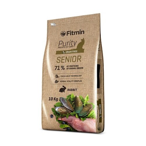 Hrana uscata Purity Senior pentru pisici, Fitmin, Iepure/Pui, 10 kg