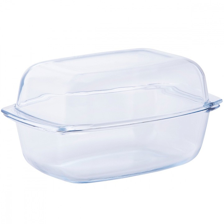 Vas rezistent pentru gatit, dreptunghiular, cu capac de 7 litri