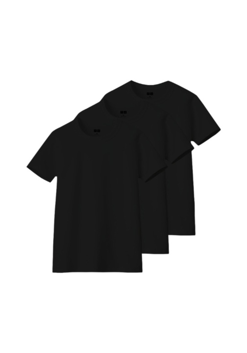 Set 3 tricouri, barbati, Elegant, negru, bumbac