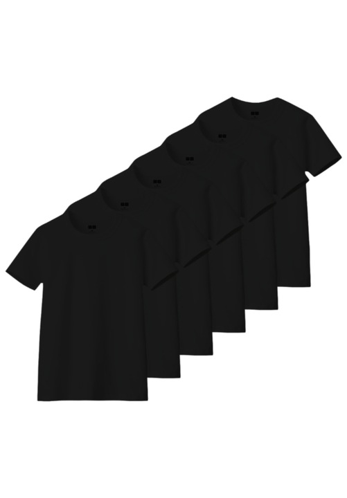 Set 6 tricouri, barbati, Elegant, negru, bumbac