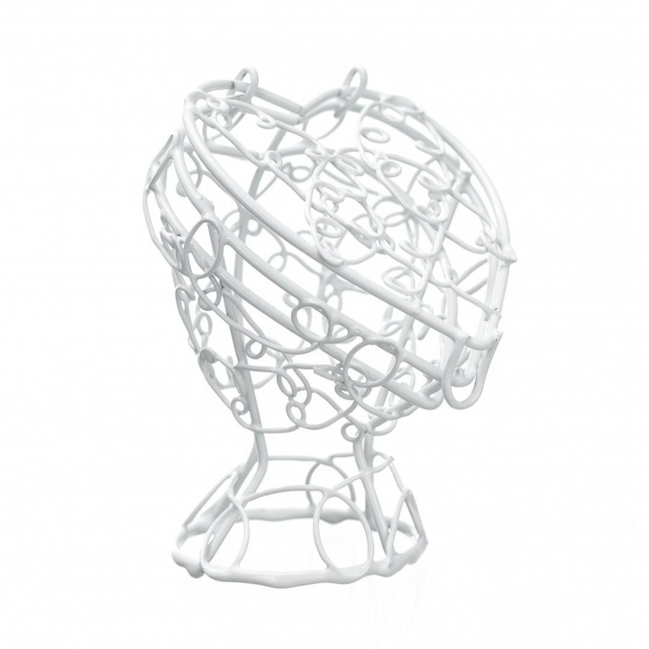 Метална кошница за украшение във формата на сърце със сгъваем капак 7 см