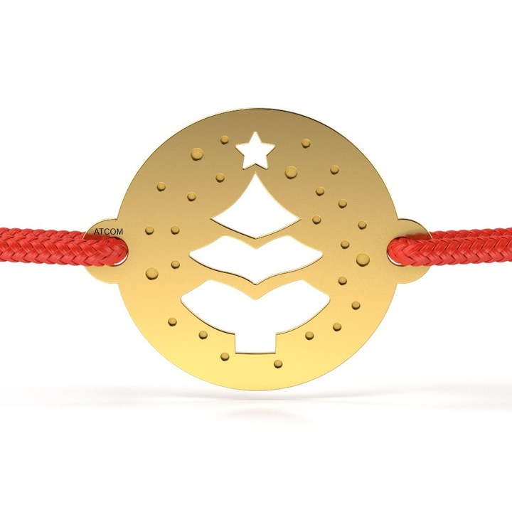 Bratara din aur galben cu snur model Bradut cu steluta