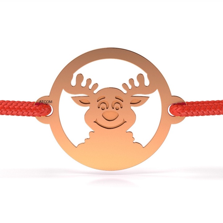 Дамска гривна, С елен, Розово злато