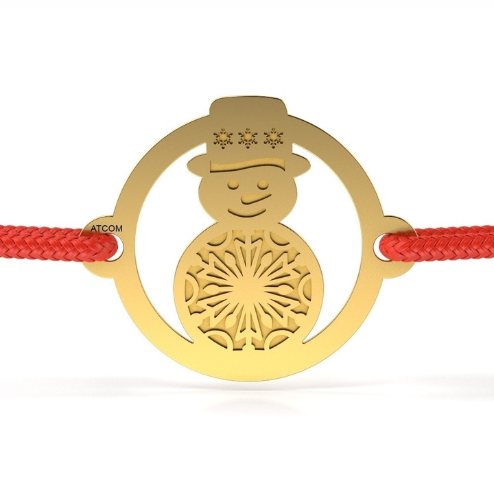 Гривна, Снежен човек, От жълто злато, С червена връв