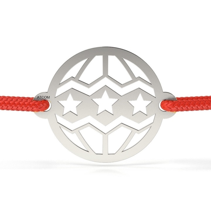 Сребърна гривна с червена връв модел Globulet