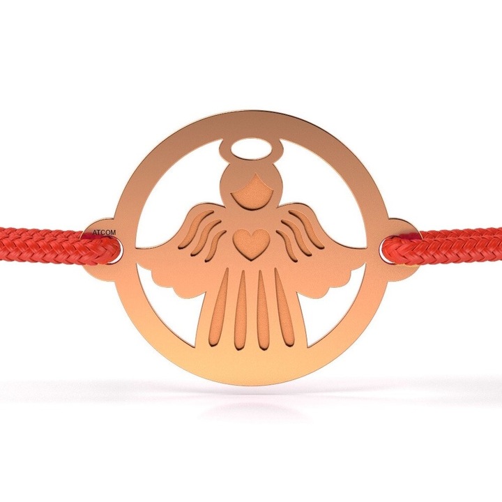 Дамска гривна Коледен ангел, Розово злато