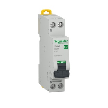 Siguranta, modulara, intrerupator automat, 1 modul, 1P+N, 20A, 4500 C, (C), SMTEZ9P32620, Schneider, Easy9, smartsistem Siguranta, modulara, intrerupator automat, 1 modul, 1P+N, 20A, 4500 C, (C), SMTEZ9P32620, Schneider, Easy9, smartsistem