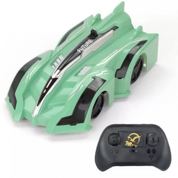 Masina care merge pe tavan, Wall Climber, verde Masina care merge pe tavan, Wall Climber, verde