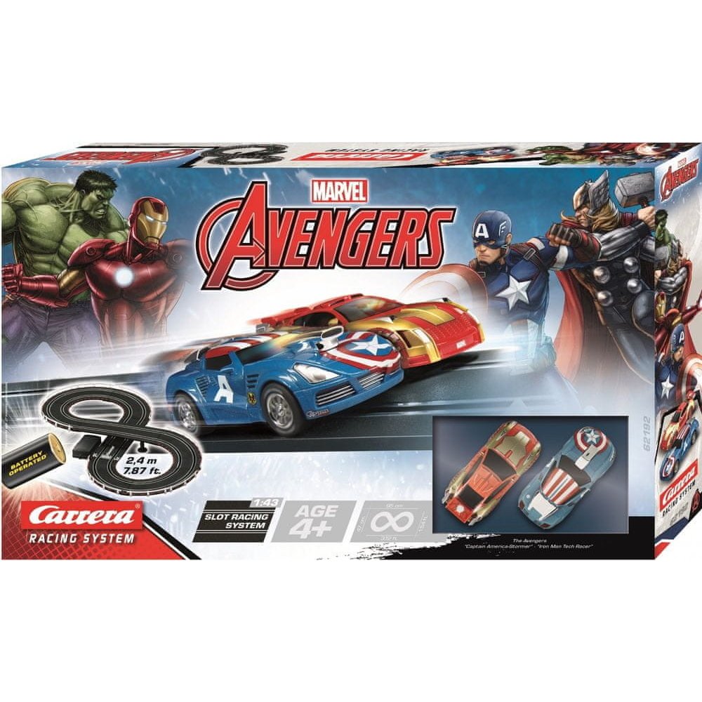 Set pista de joaca Carrera Avengers, Captain America-Stormer si Iron Man Racer, 2.4 m