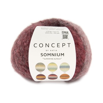 Fir de alpaca cu paiete Somnium, 450 m, visiniu cu gri Fir de alpaca cu paiete Somnium, 450 m, visiniu cu gri