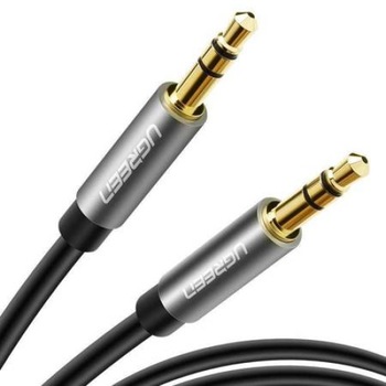 Cablu audio, UGREEN, AV119, AUX jack 3,5 mm, Conector placat cu aur 24K, Lungime 150 cm, Negru/Argintiu Cablu audio, UGREEN, AV119, AUX jack 3,5 mm, Conector placat cu aur 24K, Lungime 150 cm, Negru/Argintiu