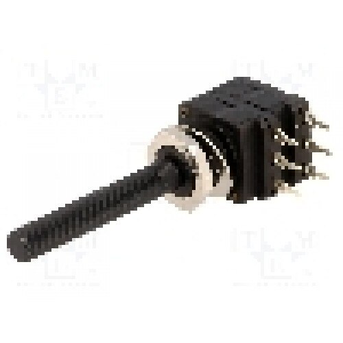 Potentiometru rotativ, 10kΩ, stereofonic, lineare, 200mW, PIHER - PC16DH10IP06103A2020TA