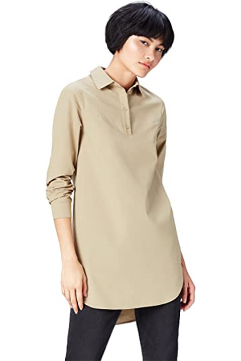 Női Find ing, Tunika típusú, Pamut, Barna