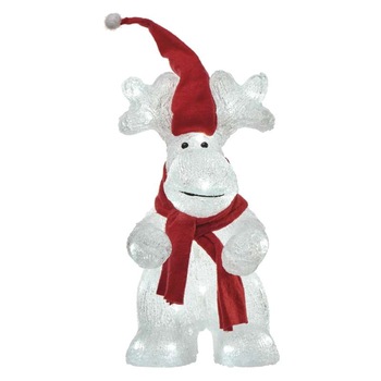 Decoratiune Craciun, Ren din acril, Alb, Rosu, Emos, 40 LED 2.1W, Lumina Rece, Alimentare la priza, IP44 Decoratiune Craciun, Ren din acril, Alb, Rosu, Emos, 40 LED 2.1W, Lumina Rece, Alimentare la priza, IP44