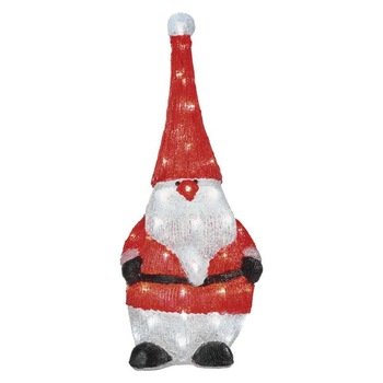 Decoratiune Craciun, Elf, Alb, Rosu, Acril, Emos, 61cm, 50 LED 2.1W, Lumina Rece, IP44 Decoratiune Craciun, Elf, Alb, Rosu, Acril, Emos, 61cm, 50 LED 2.1W, Lumina Rece, IP44