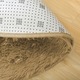 Килим Strado Shaggy 200x200, кръгъл мек плюш, светлокафяв