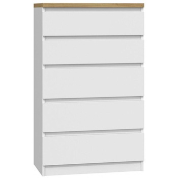 Comoda, TOPESHOP, Malwa, cu 5 sertare, M5, B22, 113 X 70 X 40 cm, artisan alb Comoda, TOPESHOP, Malwa, cu 5 sertare, M5, B22, 113 X 70 X 40 cm, artisan alb