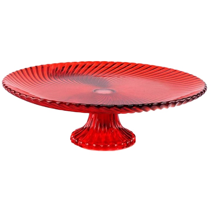 Quasar & Co. tortaállvány, d 30 cm, tortalap, üveg, piros