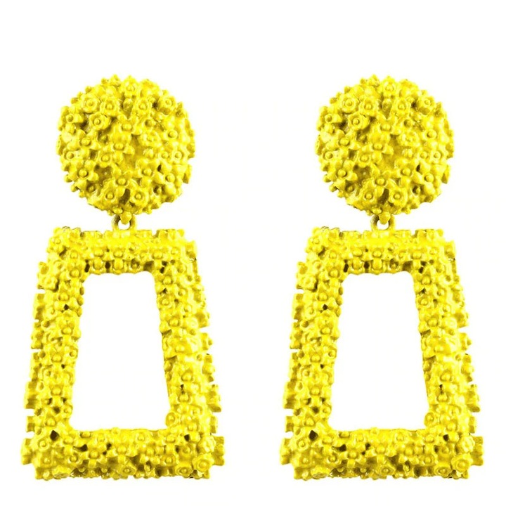 Cercei galbeni, cu textura incretita, Salme C10, Pursehuit