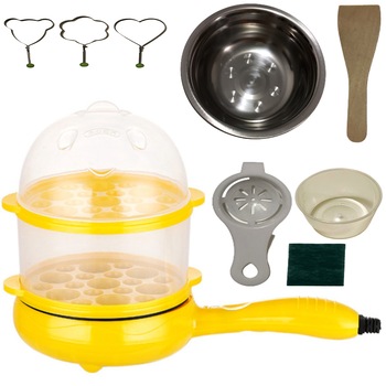 Set tigaie Multifunctionala electrica AKU® HandyPan , diametru 15cm, 2 nivele, Antiaderenta Inox cu strat Ceramic, 13 accesorii pentru Prajit, Gatit la aburi, Fierbere, cu oprire automata, 350W, AK5206 Set tigaie Multifunctionala electrica AKU® HandyPan , diametru 15cm, 2 nivele, Antiaderenta Inox cu strat Ceramic, 13 accesorii pentru Prajit, Gatit la aburi, Fierbere, cu oprire automata, 350W, AK5206