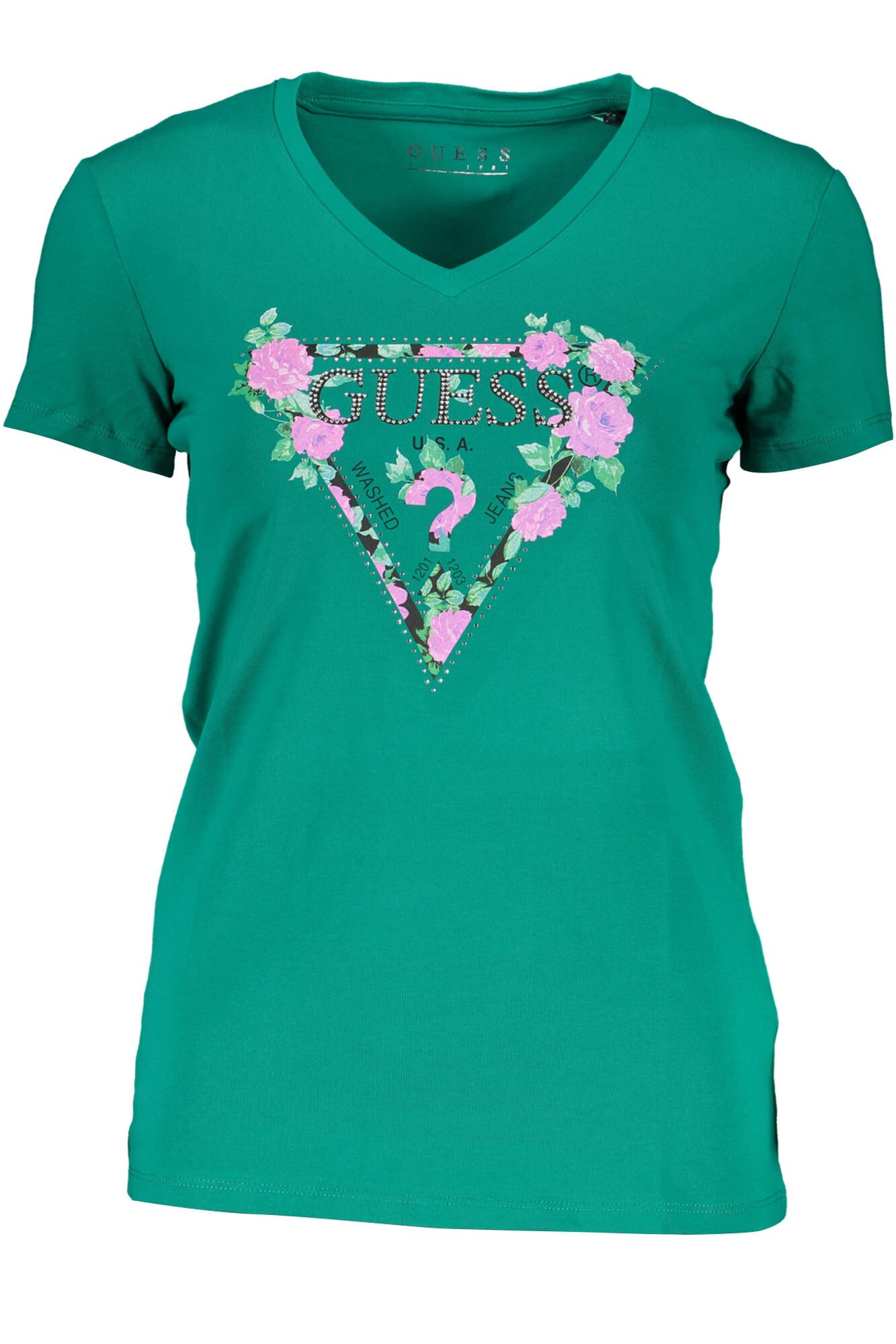 Tricou dama, Guess Jeans, 9205139, Logo, Verde, Verde