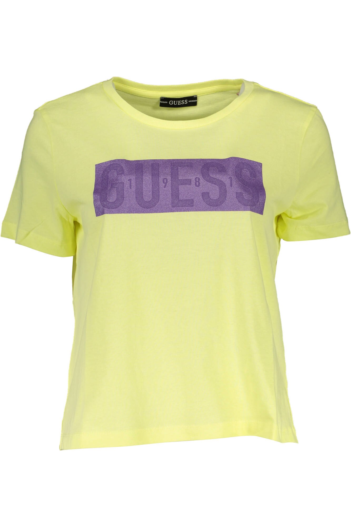 Tricou dama, Guess Jeans, Logo, Galben, Galben