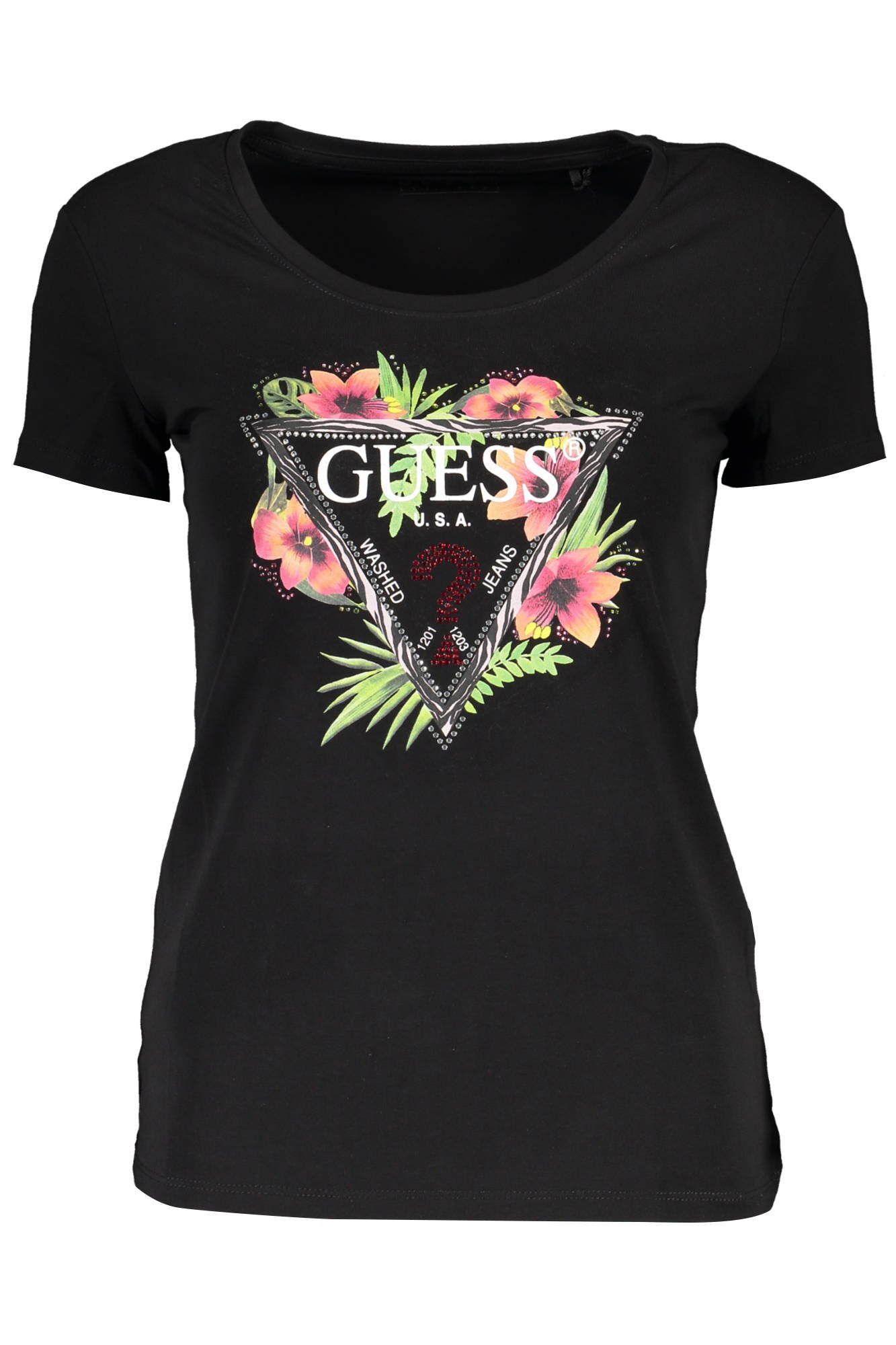Tricou dama, Guess Jeans, 9205196, Logo, Negru, Negru, S