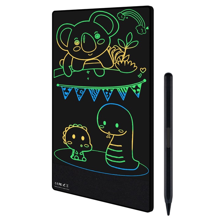 Tableta de scris si desenat Techone® 095A, 9.5 inch, LCD, stilou si suport magnetic, negru