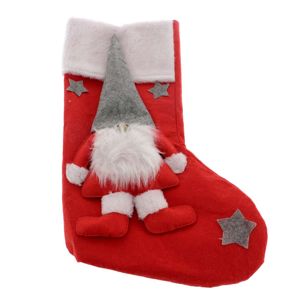 Ciorap Rosu cu Spiridus 42 cm