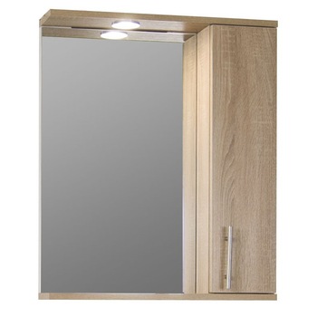 Oglinda cu dulap si iluminare , Badenmob , seria 020 , 60x71cm , Sonoma Oglinda cu dulap si iluminare , Badenmob , seria 020 , 60x71cm , Sonoma
