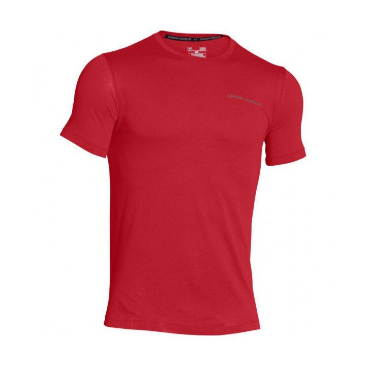 Tricou sport barbati Charged SS, Under Armour, Bumbac, Rosu