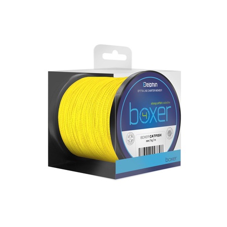 Fir pescuit, Textil Delphin, Model BOXER 4 Culoare galben fluo Diametru 0,40mm Rezistenta 30,10kg Lungime 150m